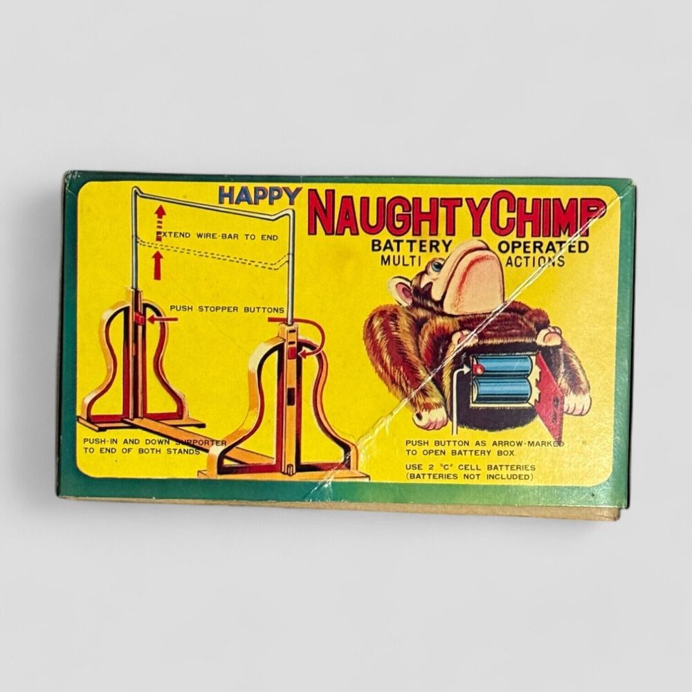 Vintage Happy Naughty Chimp by Daishin Original Box Included 60s Made in Japan - Picture 7 of 9